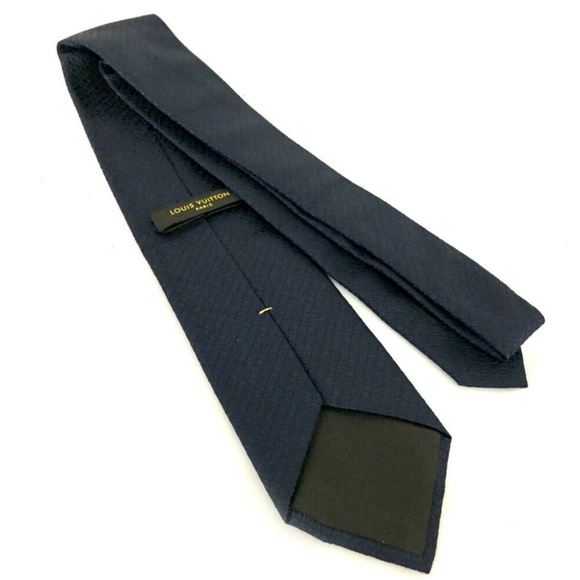 SOLD *Louis Vuitton Navy Blue "Louis" Logo Tie - Picture 2 of 6